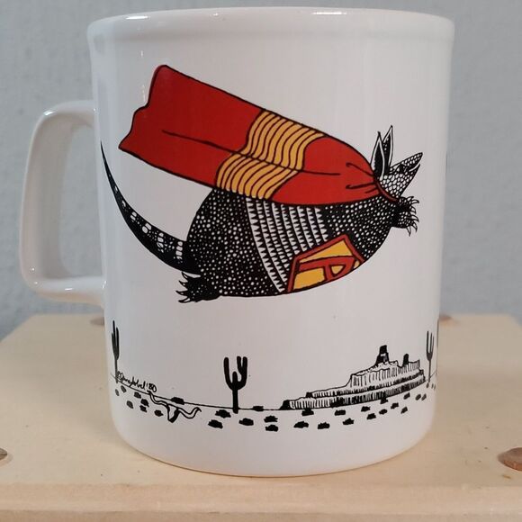 Vintage KilnCraft SuperHero Flying Armadillo Coffee Cup Mug‎ June Sobel - Picture 3 of 8